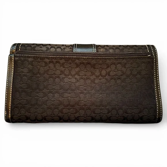 Coach Signature Vintage Canvas Tri-Fold Buckle Wallet | Y2K - Picture 2 of 5